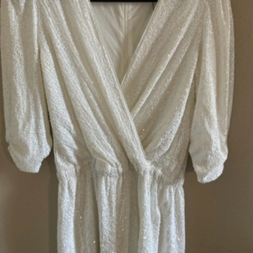 Allegra Sequin White Romper NWT Size XXS - Picture 4 of 14